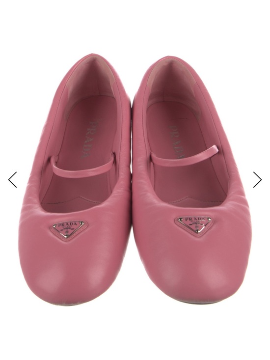 Prada Shoes - Prada Rose Pink Leather Mary Jane Flats
